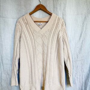 L.L. Bean Men's Signature Cotton Aran Fisherman Sweater